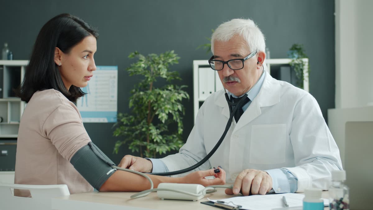 A woman talking with her doctor during an appointment